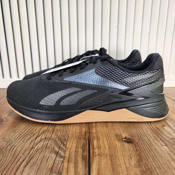 Reebok Nano X3 Mens Sz 10.5 Black Gum Sole Gym Training Sneakers Shoes 100062512 main image 5